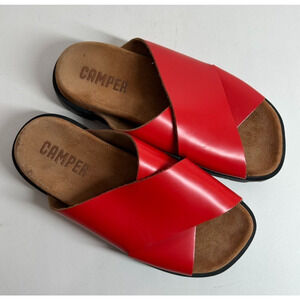 Camper Brutus Sandal Red Leather Strap Women's US 7/ EU 37 ORIG $165